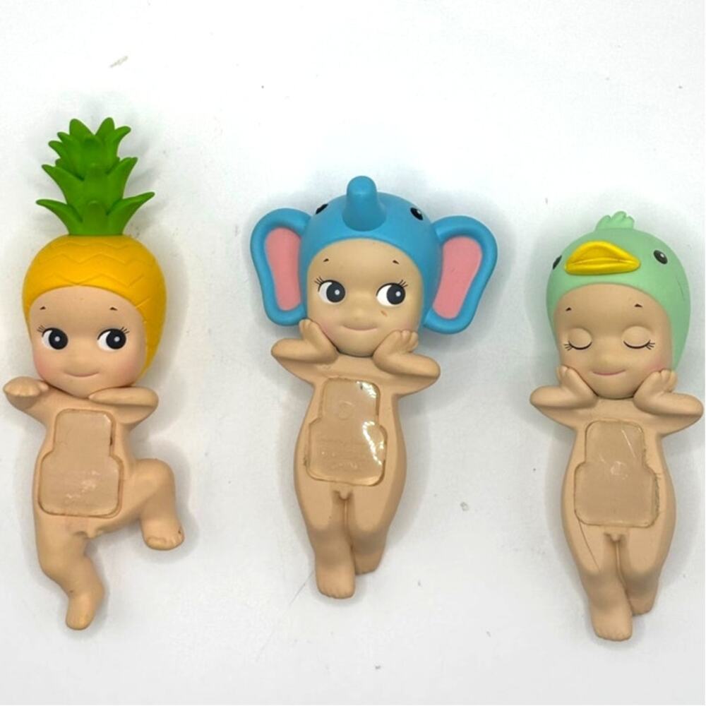 3 Authentic Sonny Angel Hipper, Collectible Figures, Pineapple, Elephant, Duck